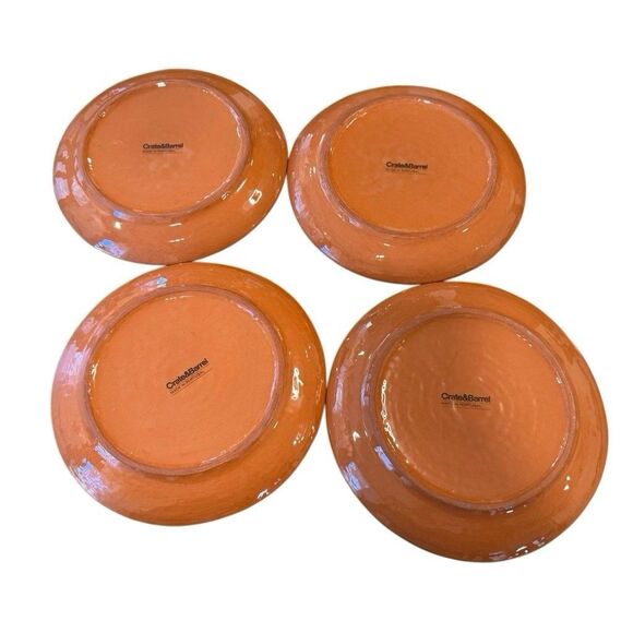 Crate & Barrel NICO  8” Terracotta Geometric Pattern Clay Glazed Salad Plate - Picture 4 of 8